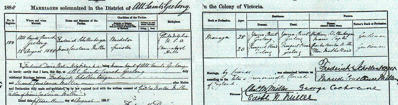 Fred Schollenberger Marriage